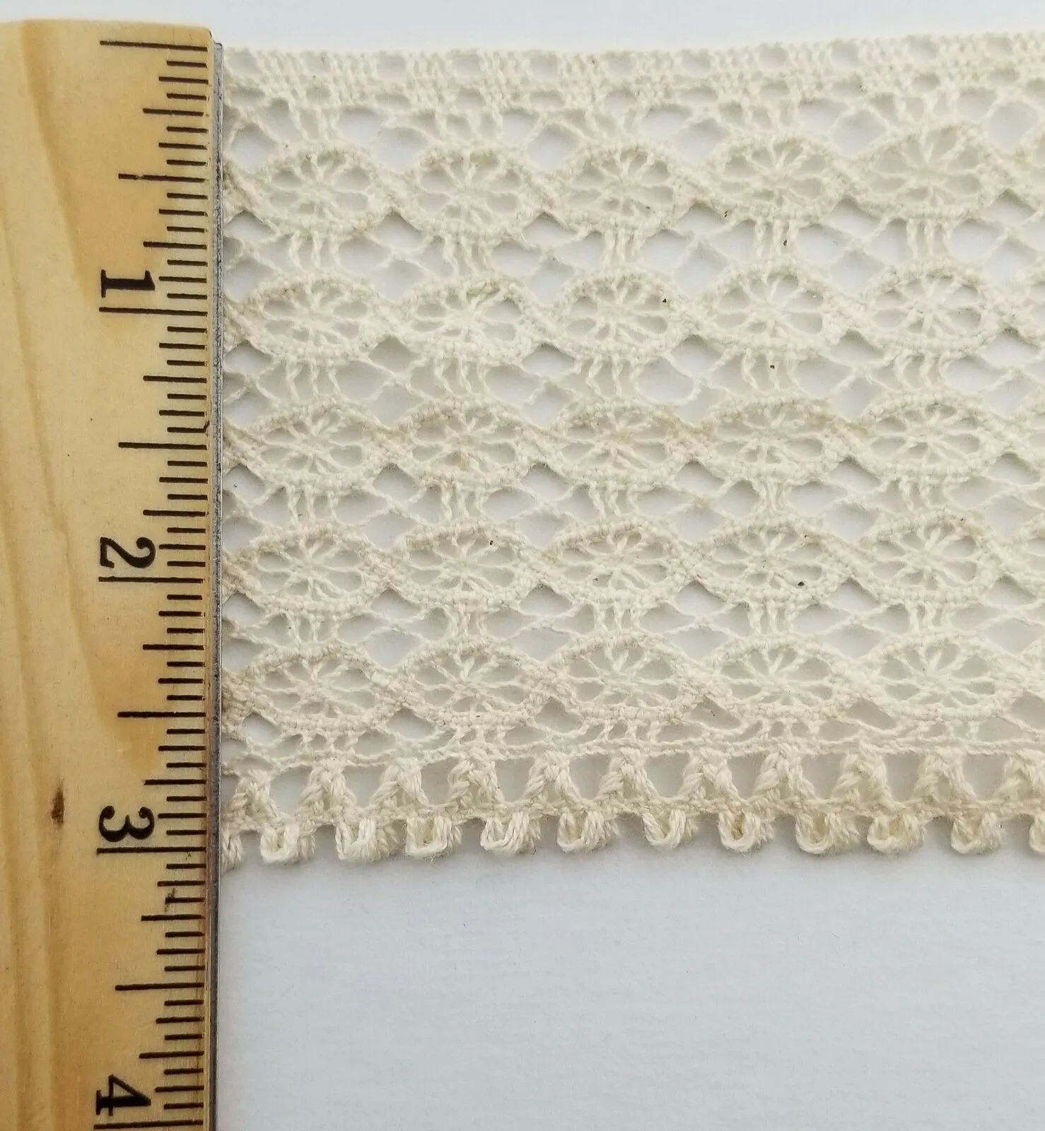 3" Cotton Cluny Lace Trimming - 8 Continuous Yards