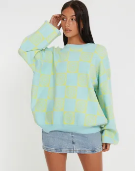 Akari Jumper in Optiz Maze Blue