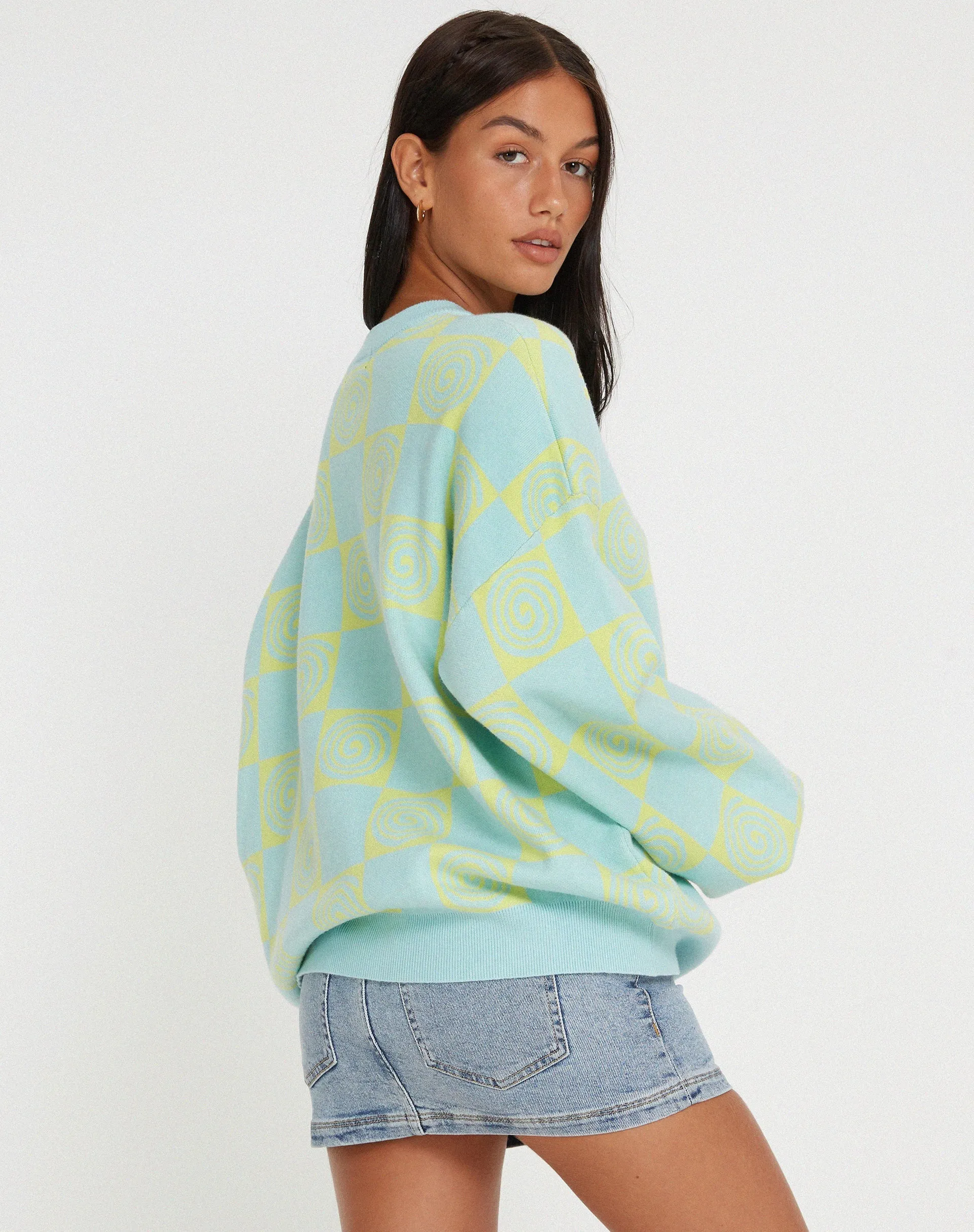 Akari Jumper in Optiz Maze Blue