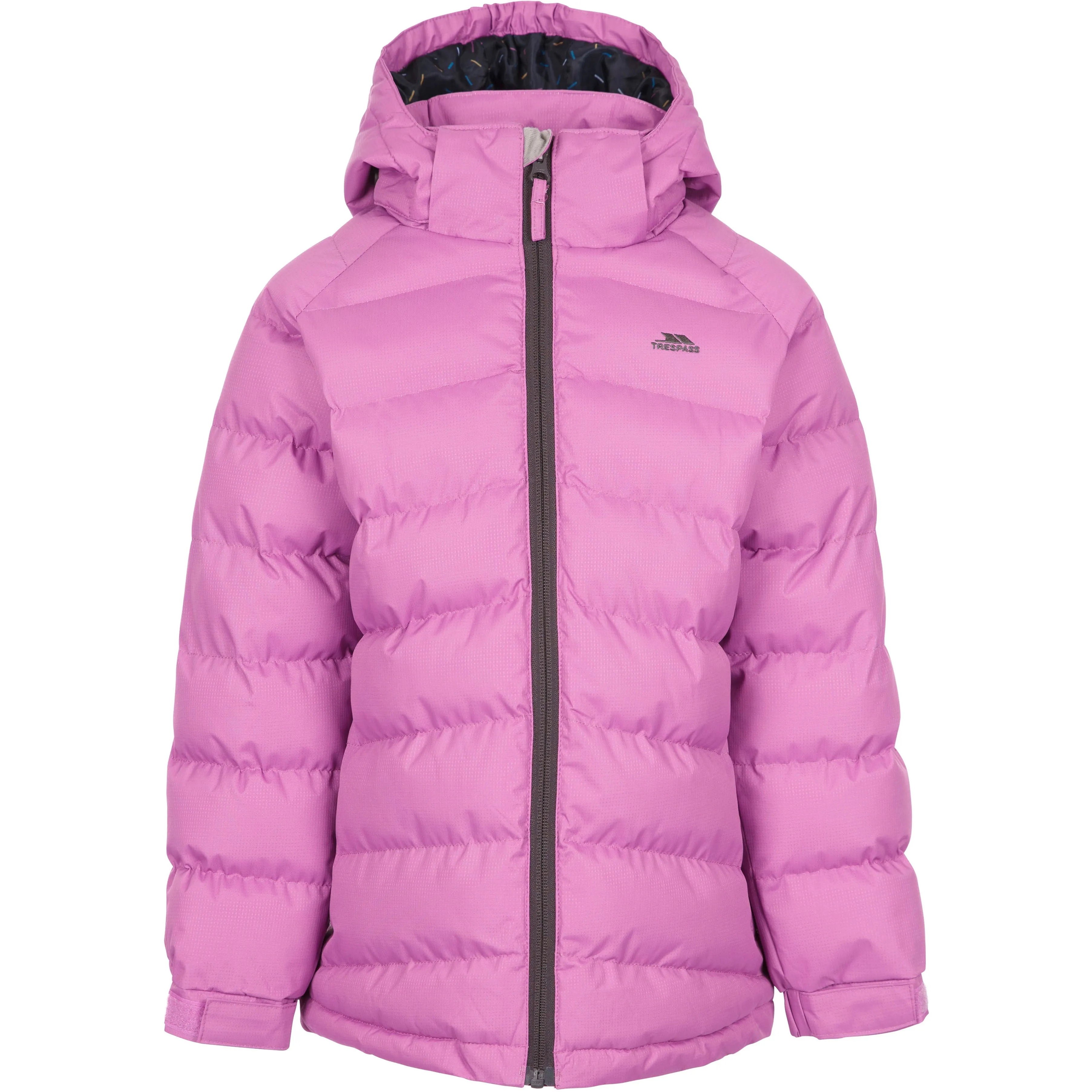 Amira Girls' Hooded Padded Jacket in Deep Pink