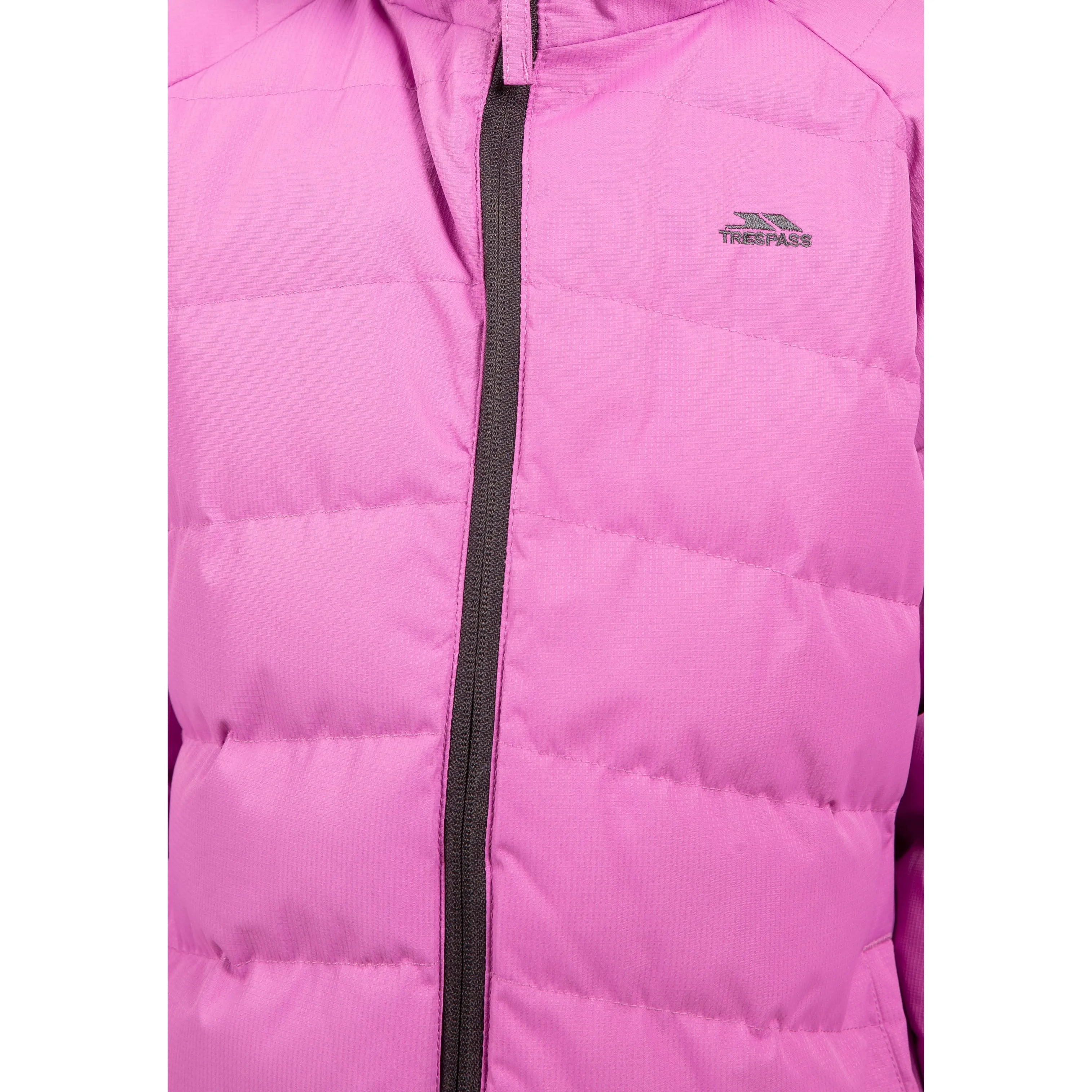 Amira Girls' Hooded Padded Jacket in Deep Pink