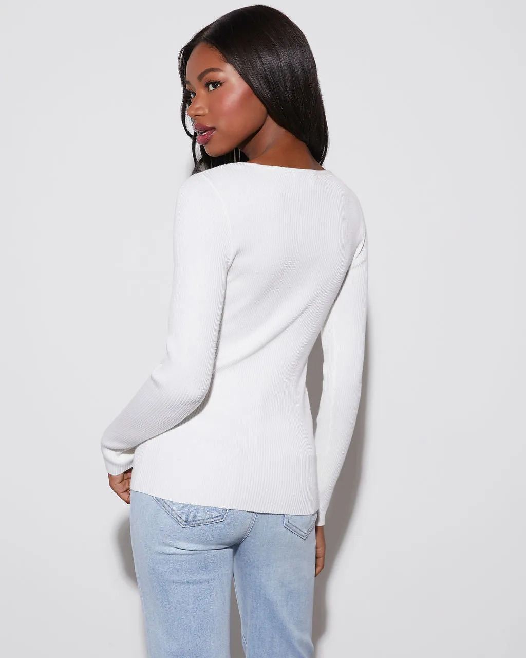 Angelina Pearl Scoop Neck Sweater