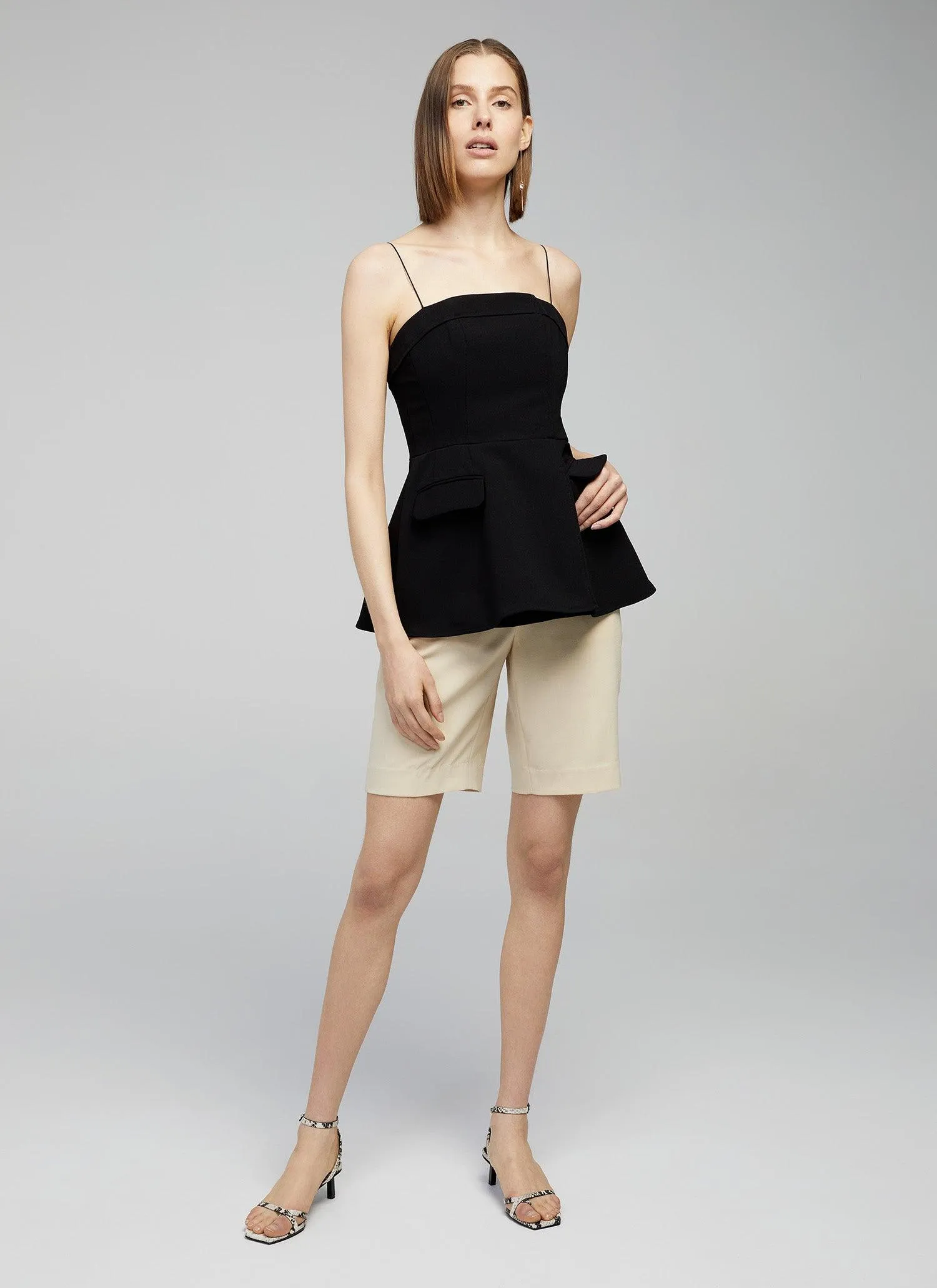 Aria Black Peplum Top