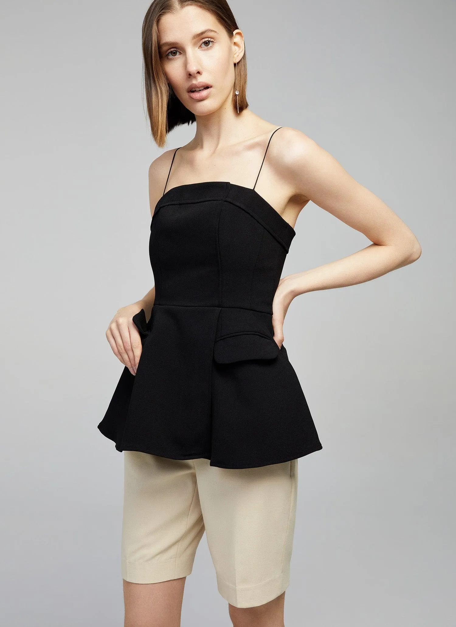 Aria Black Peplum Top