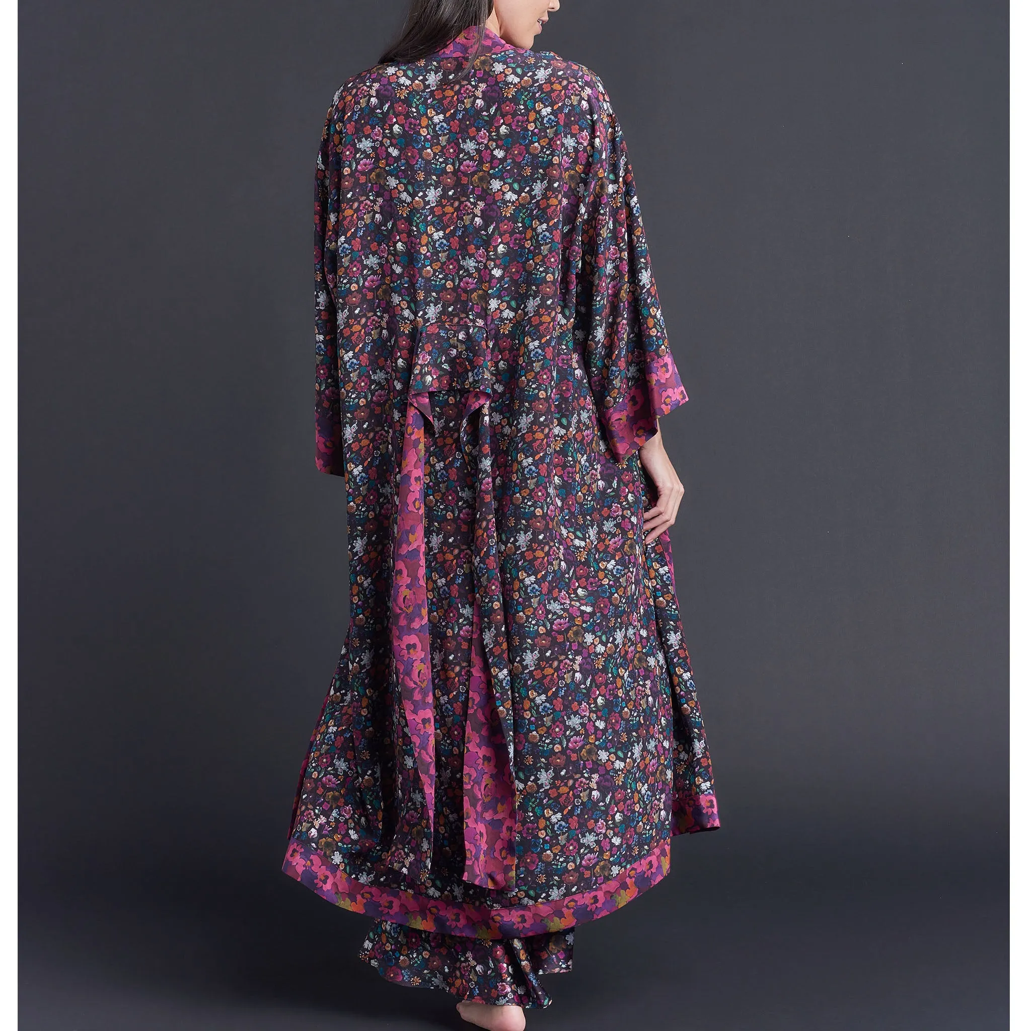 Asteria Kimono Robe in Floral Edit Liberty of London Print Silk Crepe De Chine