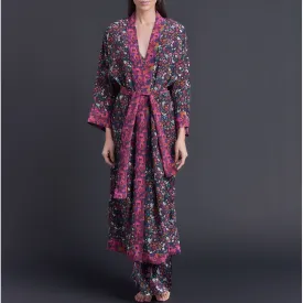 Asteria Kimono Robe in Floral Edit Liberty of London Print Silk Crepe De Chine