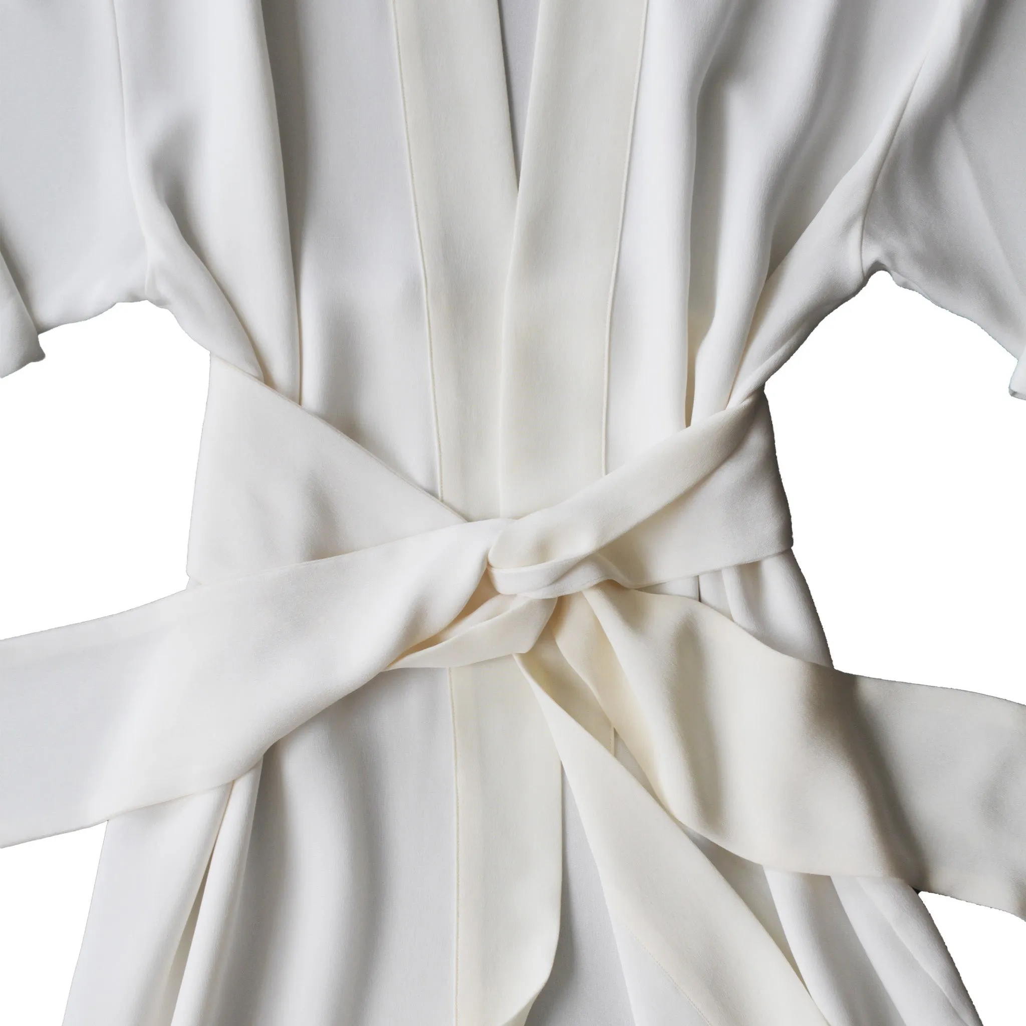 Asteria Kimono Robe in Pearl Silk Crepe