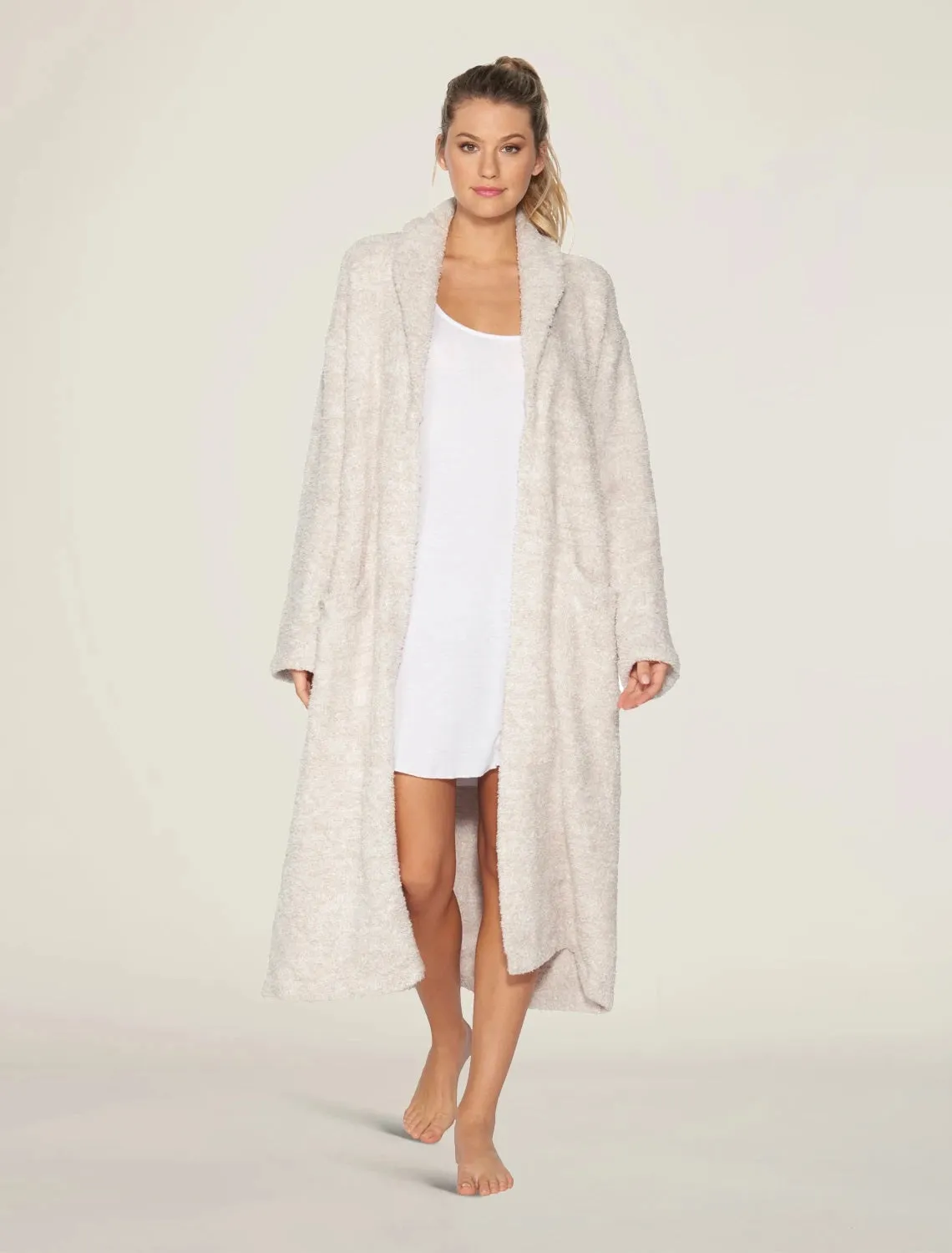 Barefoot Dreams - Cozychic Heathered Adult Robe in Stone-White