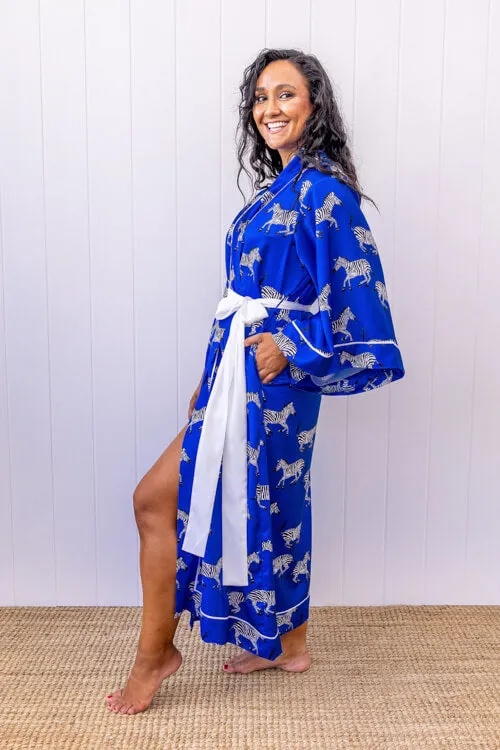 Blue Zebra Maxi Robe [Limited Edition]