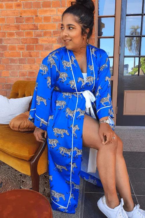 Blue Zebra Maxi Robe [Limited Edition]