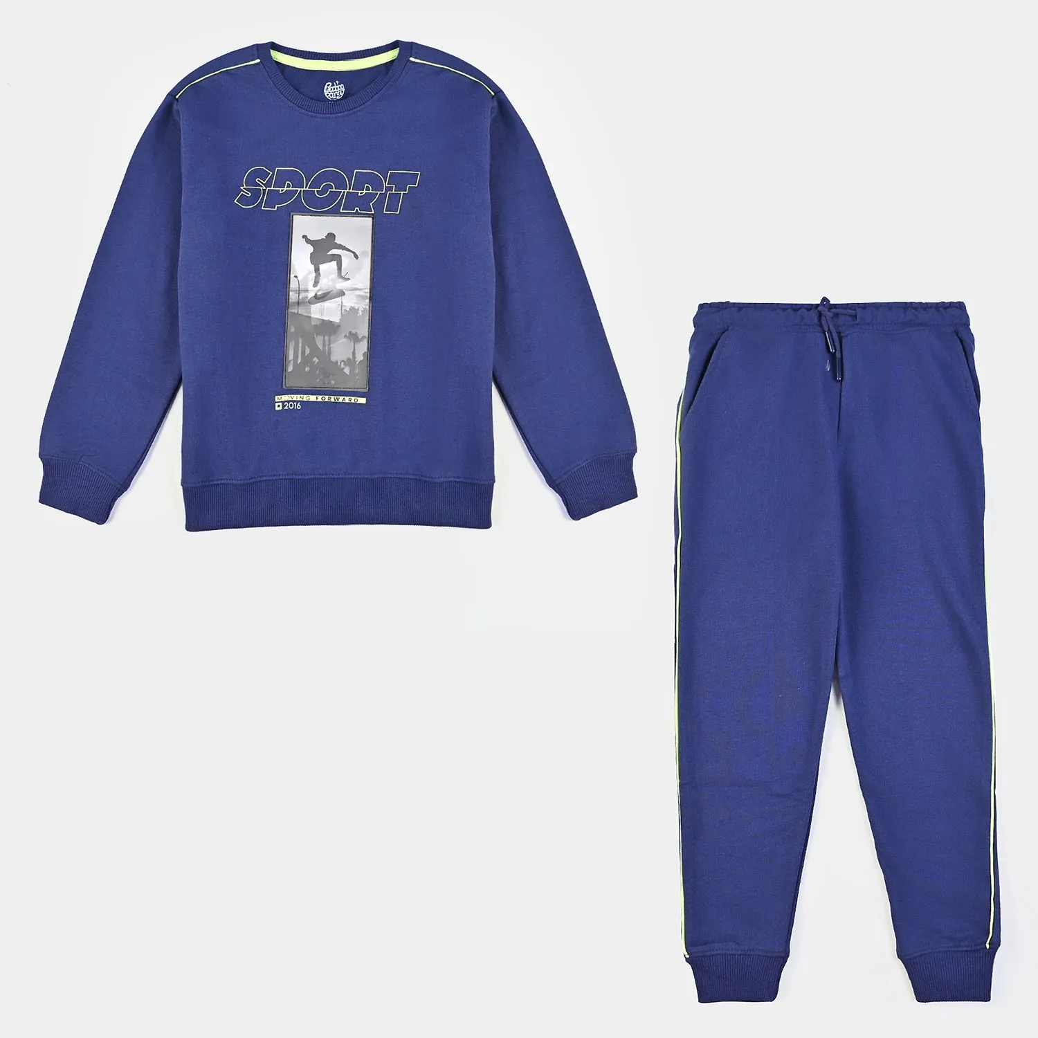 Boys Cotton Terry 2 Piece Suit Skate-Navy Blue