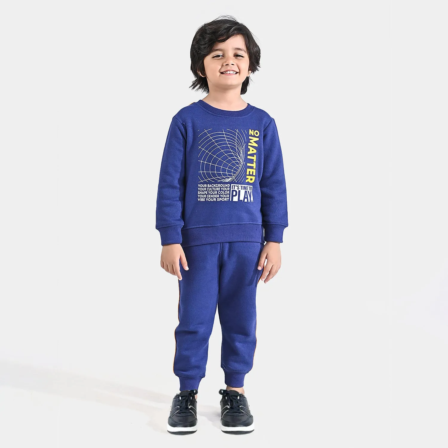 Boys Fleece 2 Piece Suit No Matter-Navy Blue