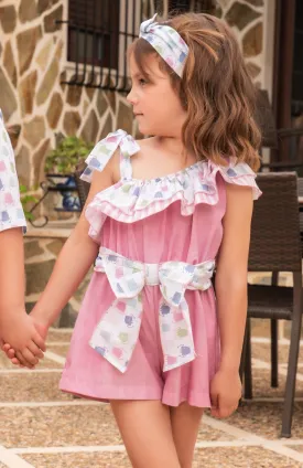 CLEARANCE SALE - Babine SS24 - Girls Pink Asymmetric Playsuit