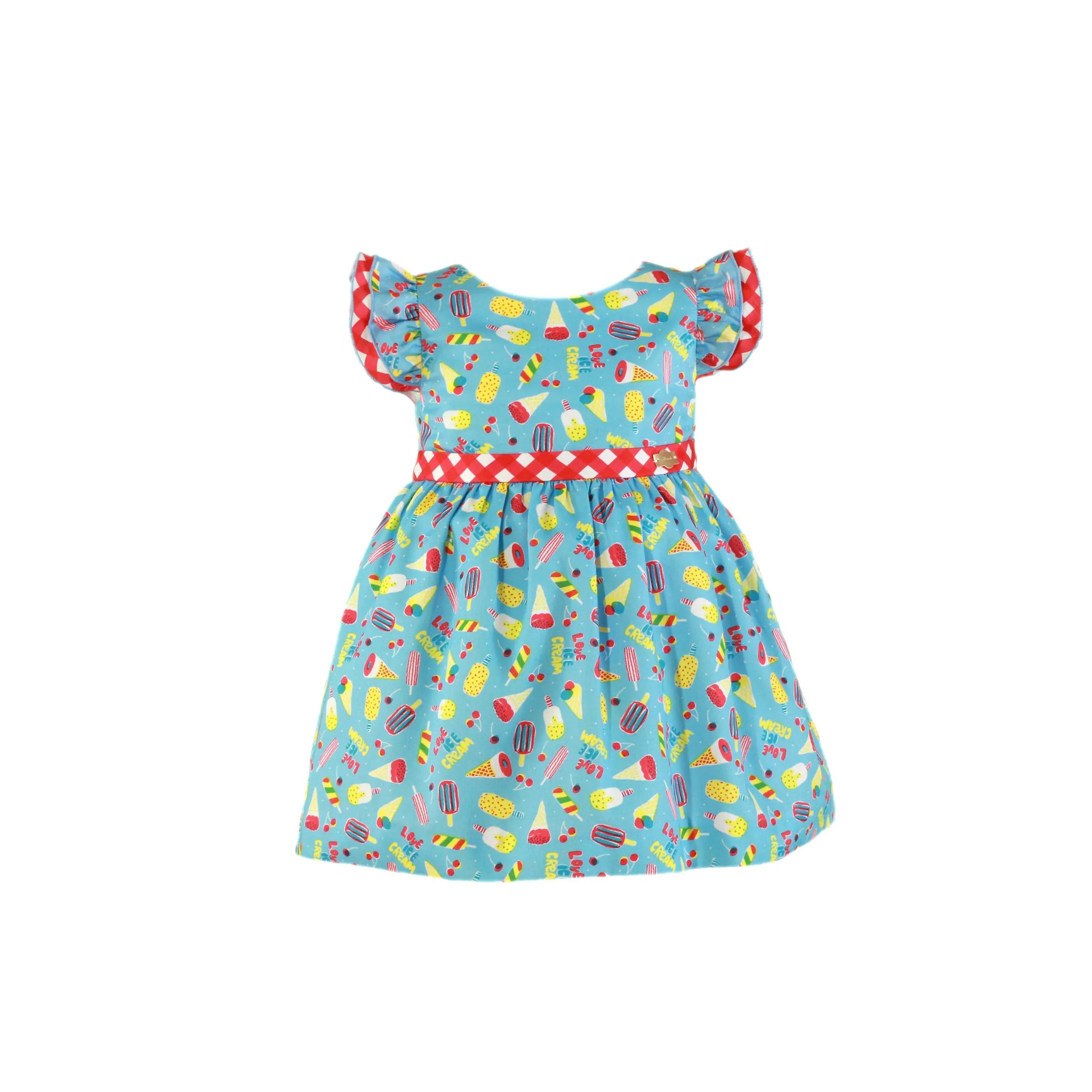 CLEARANCE SALE - Miranda SS24 - Girls Blue Multicoloured Print Dress 630V