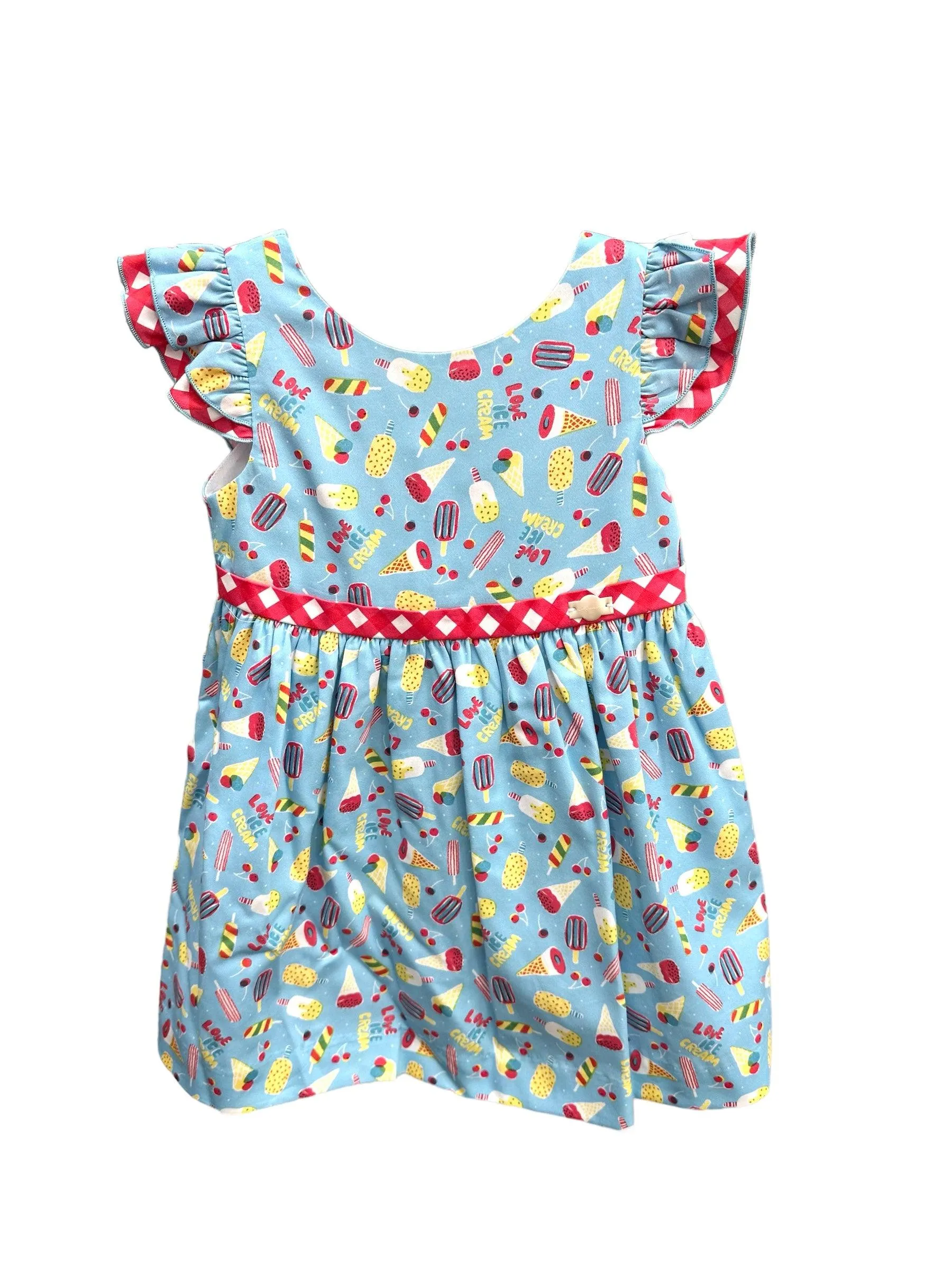 CLEARANCE SALE - Miranda SS24 - Girls Blue Multicoloured Print Dress 630V