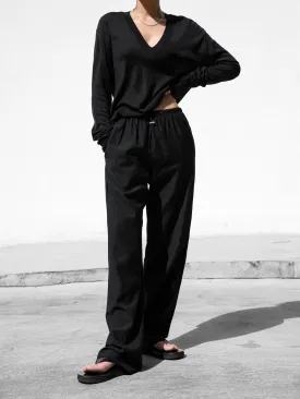 COZY BANDED WIDE TROUSERS