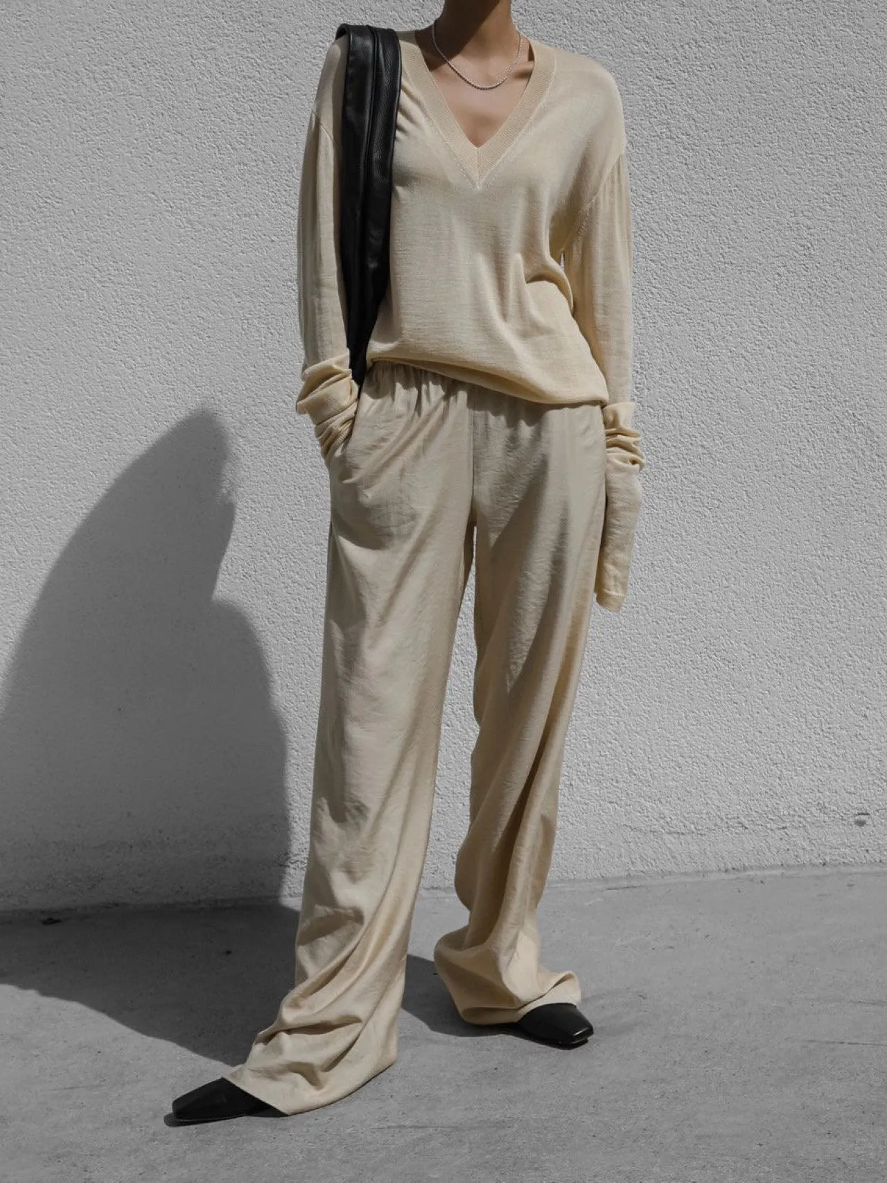 COZY BANDED WIDE TROUSERS