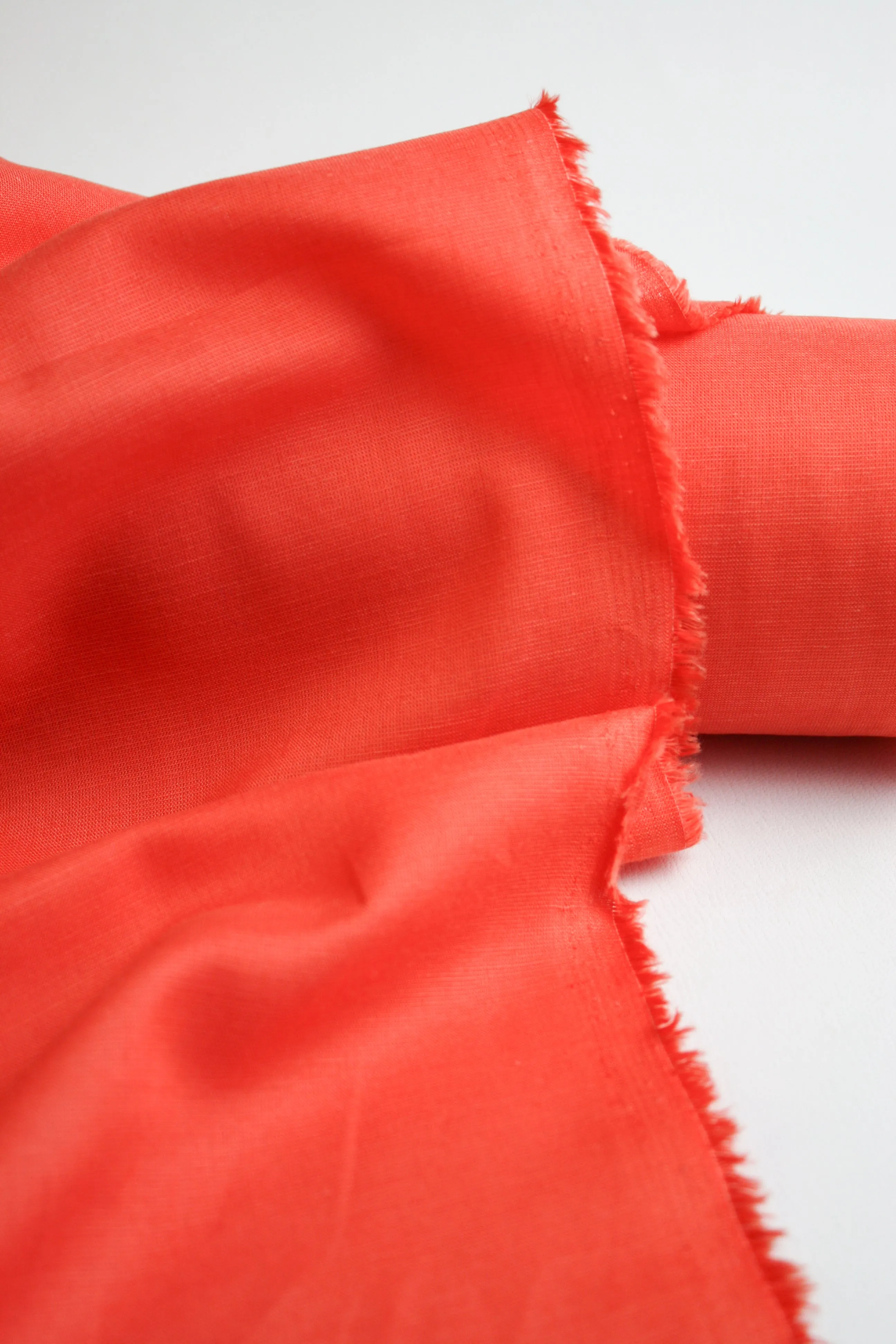 Emi - Slubbed Linen Voile | Coral #4