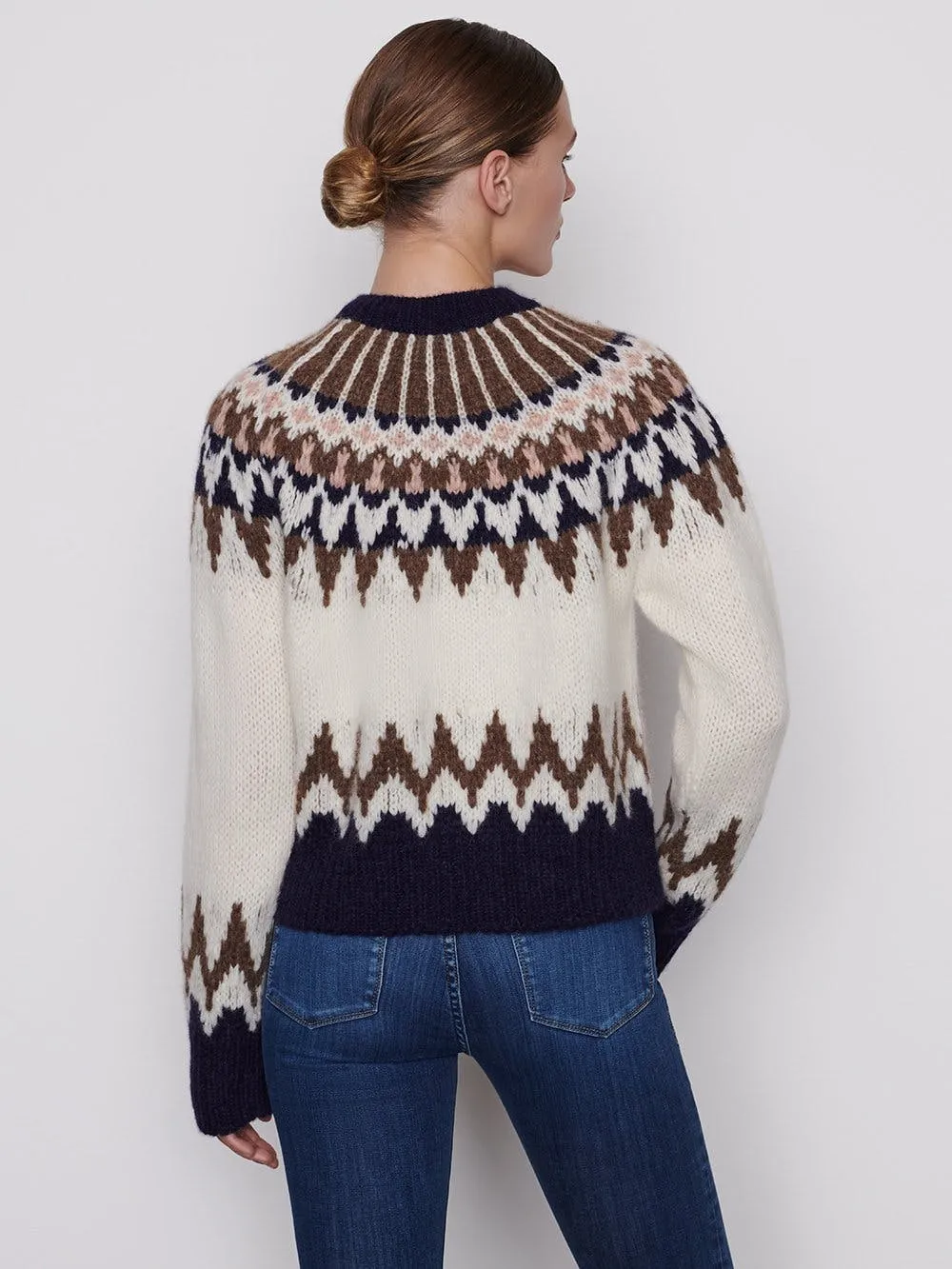 Frame - Fairisle Crew Sweater in Navy Multi