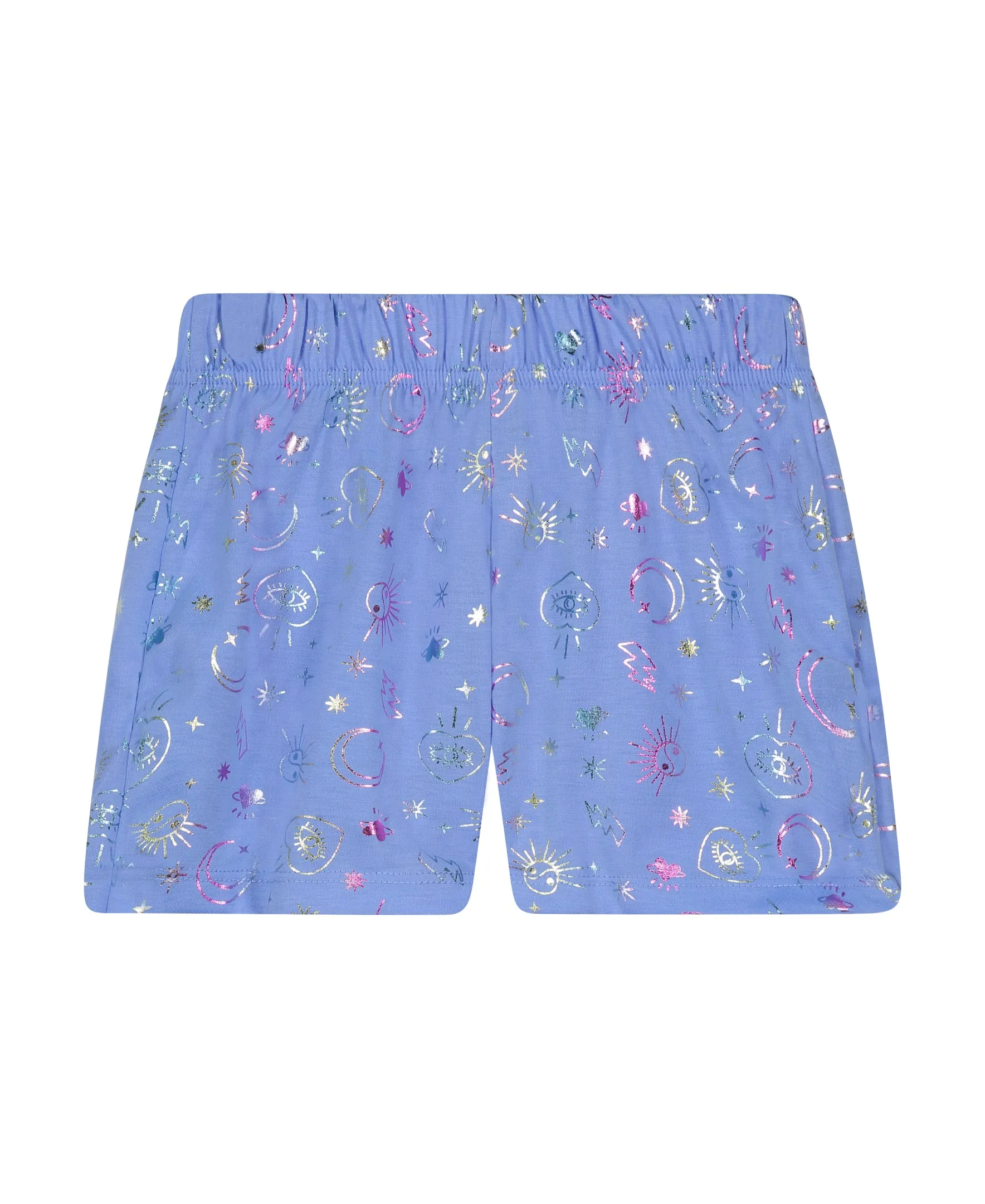 Girls Blue Celestial 2-Piece Tank Pajama Shorts Sleep Set