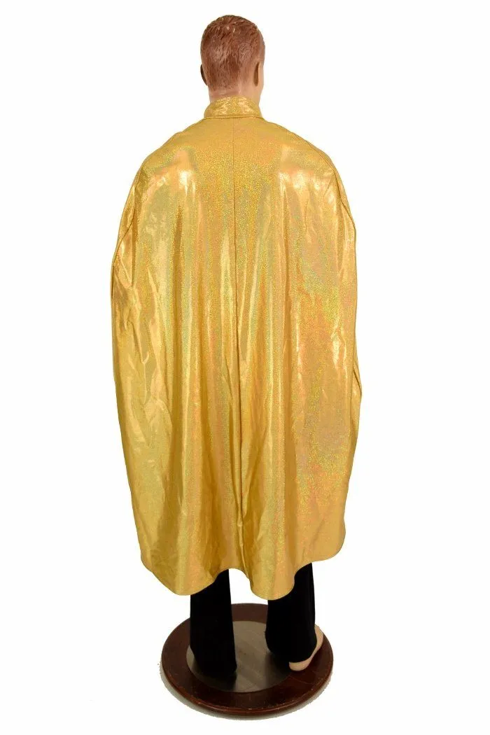 Gold & Check Reversible Hoodless Cape