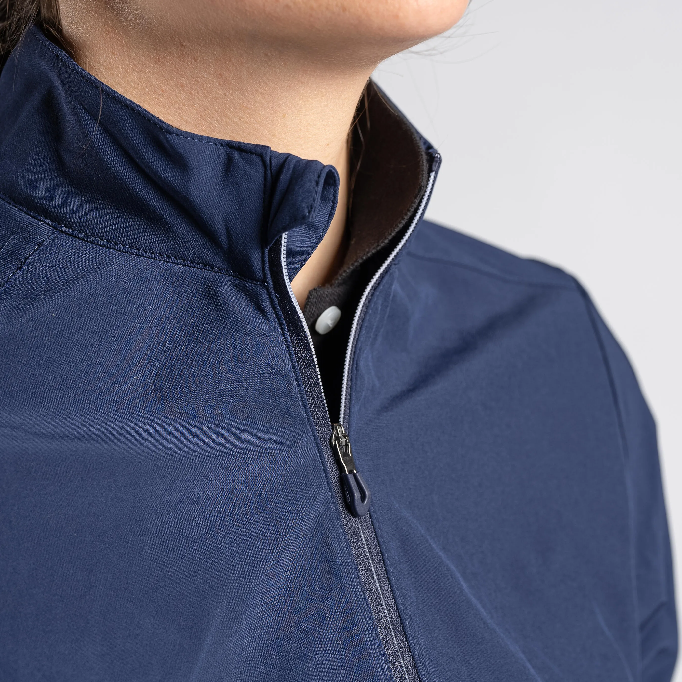 Golf windbreaker water-repellent RW500 women's dark blue INESIS, dark blue