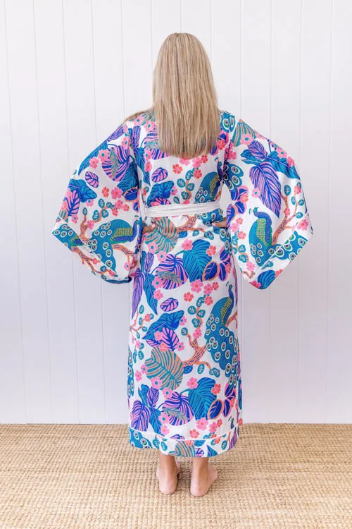 Green Peacock Maxi Robe