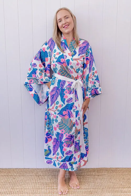 Green Peacock Maxi Robe