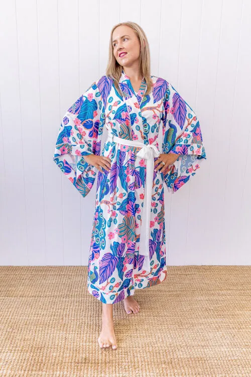 Green Peacock Maxi Robe