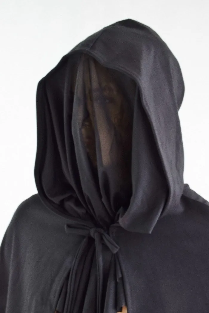 Grim Reaper Cape with Mesh Face Obscurer