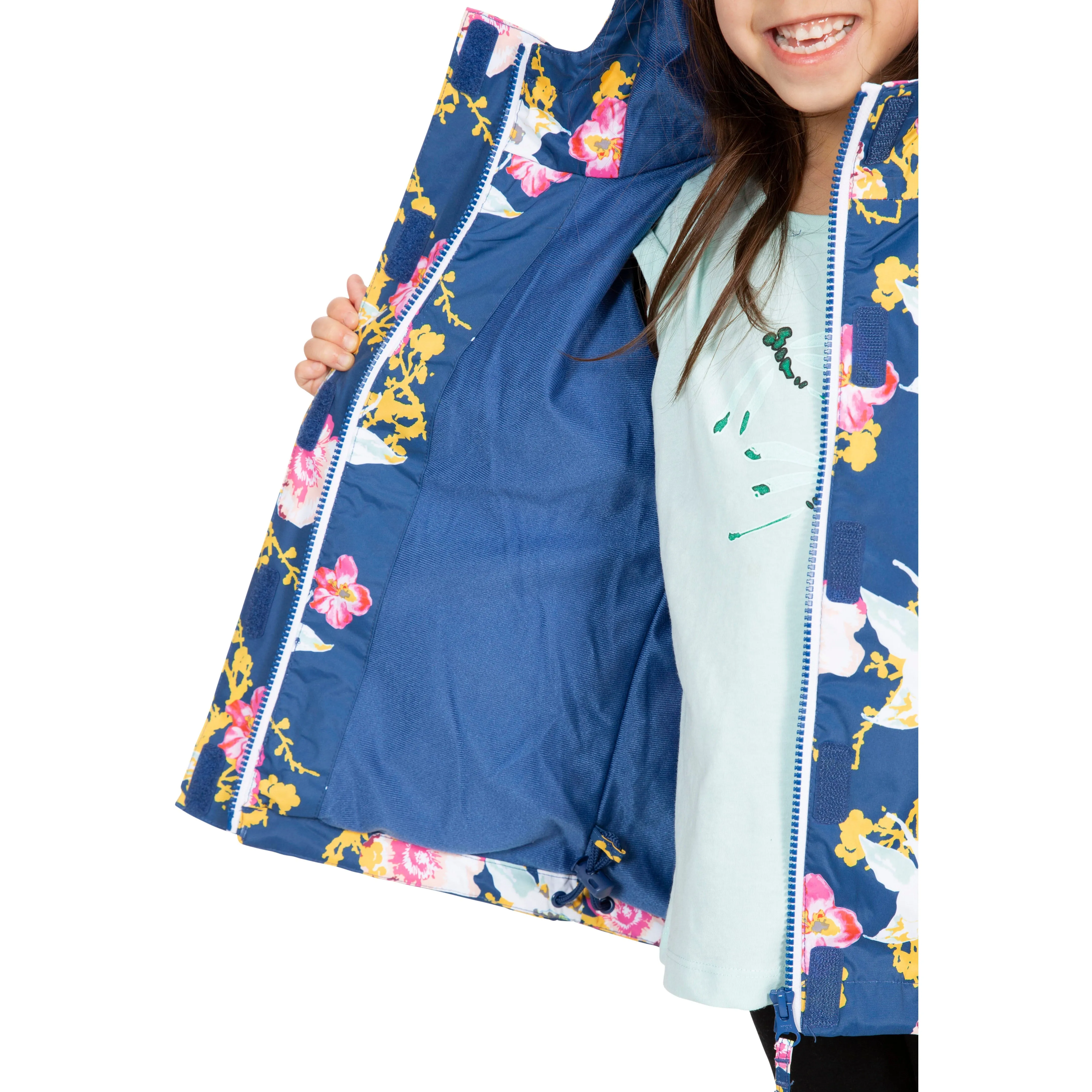 Hopeful Girls Unpadded Waterproof Jacket in Blue Moon