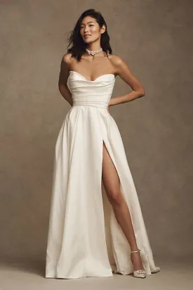 Jenny Yoo Preston Strapless Full Skirt Taffeta Ivory Wedding Dress