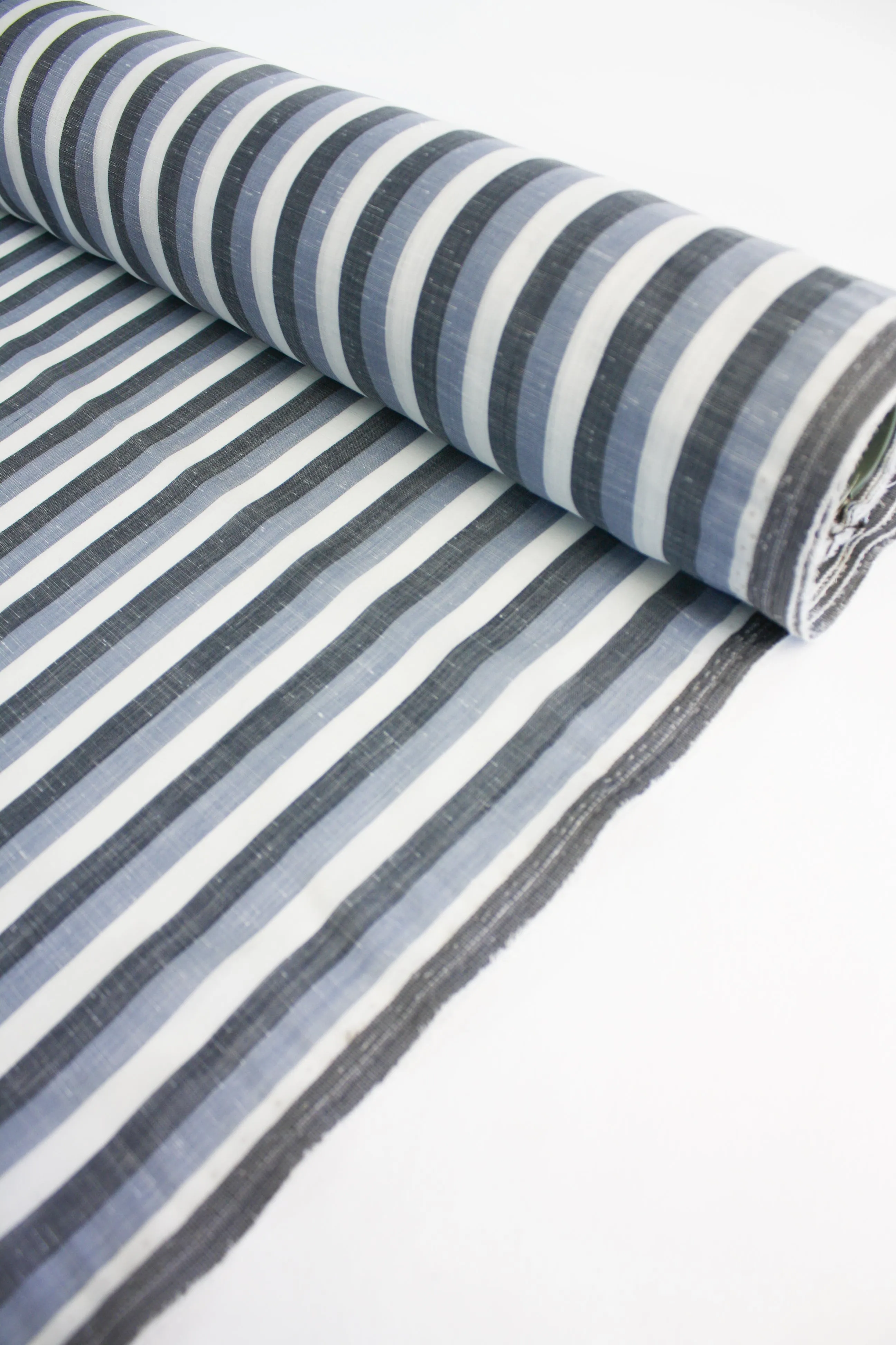 Katrina - Linen Stripe Shirting | Pebble