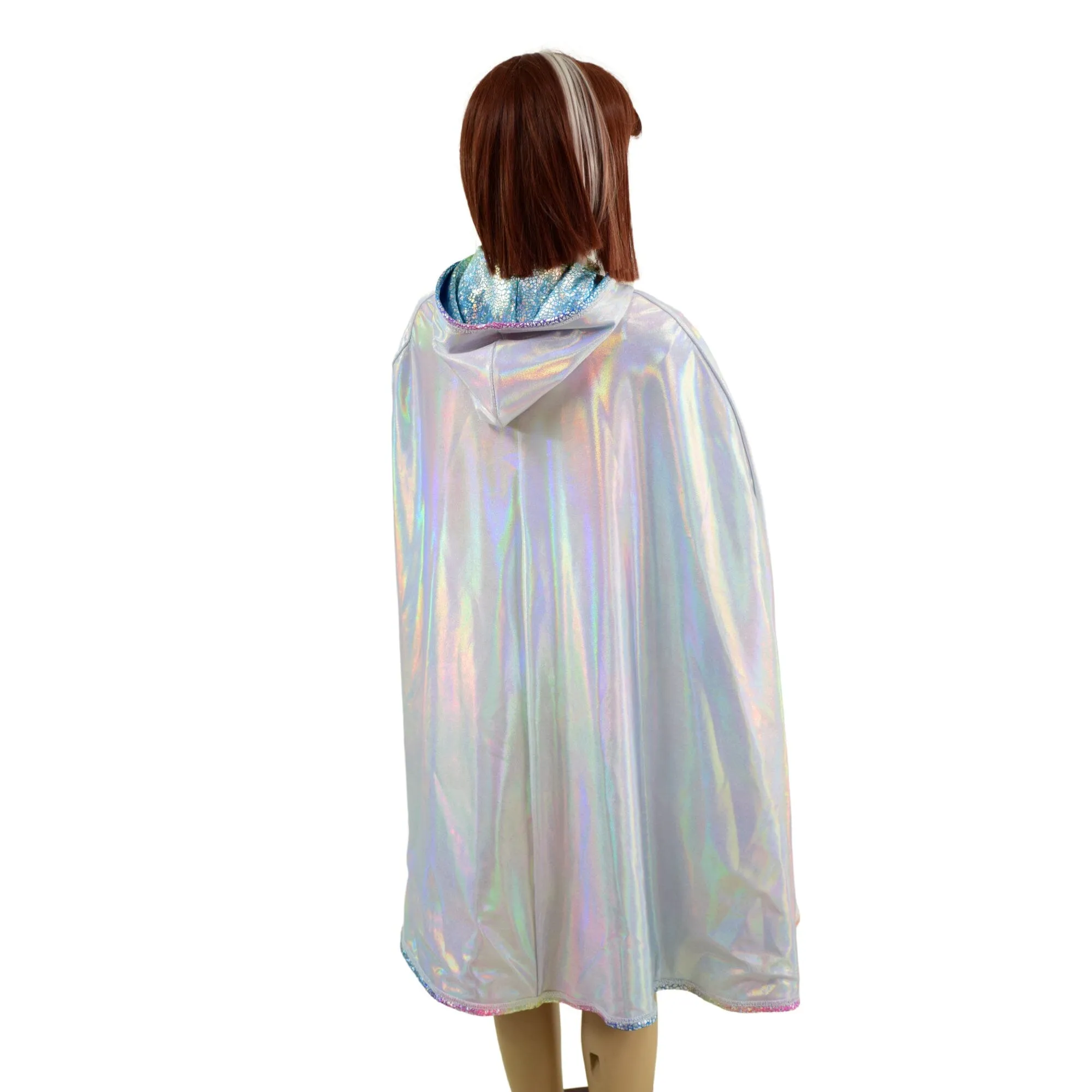 Kids Reversible Holographic Hooded Cape