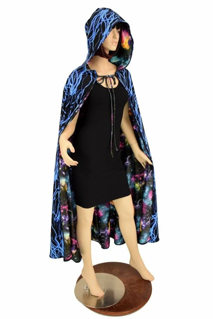 Lightning & Galaxy Reversible Hooded Cape