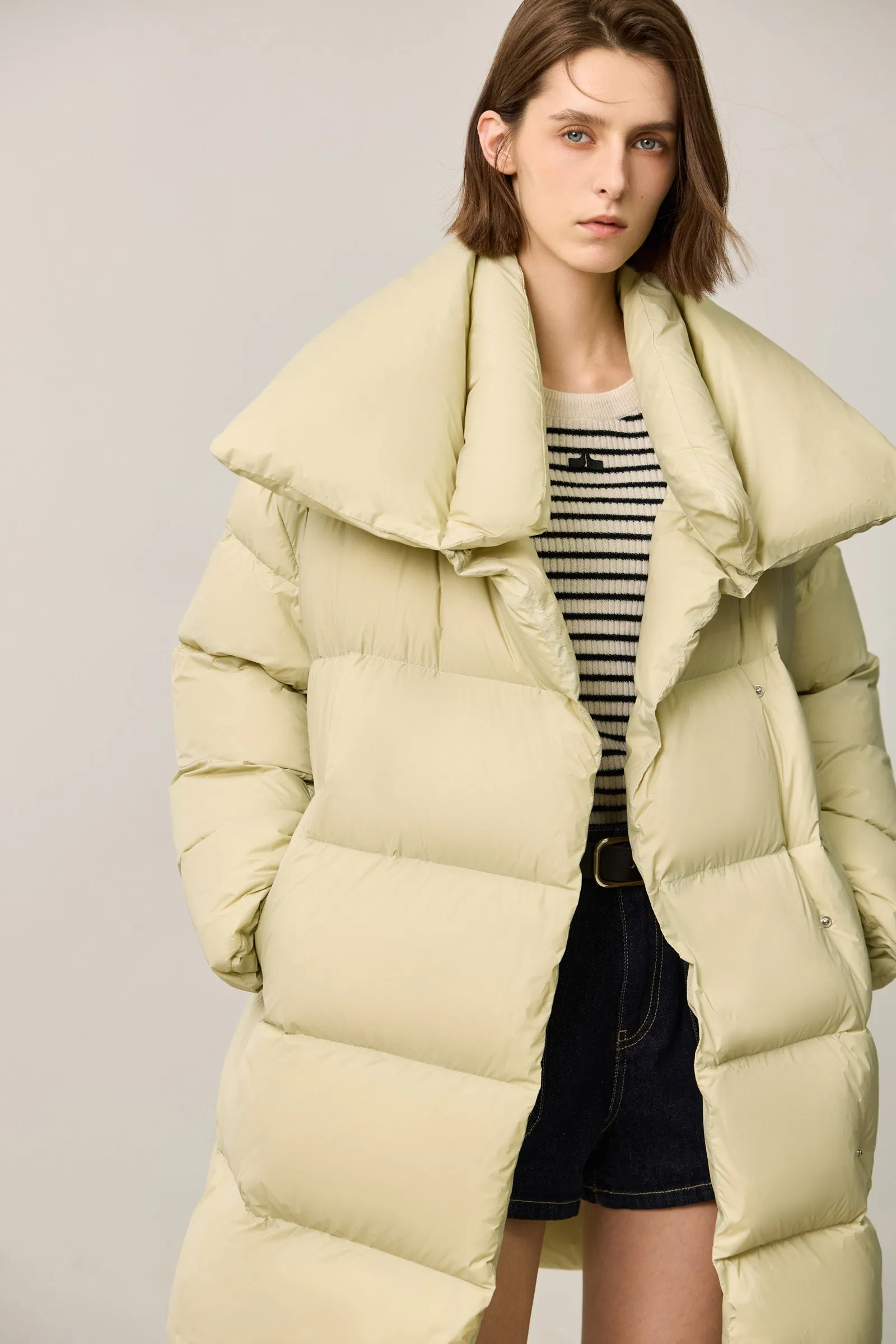 LILY Cloud-Like Zero Pressure Wrap Collar Puffer Down Jacket