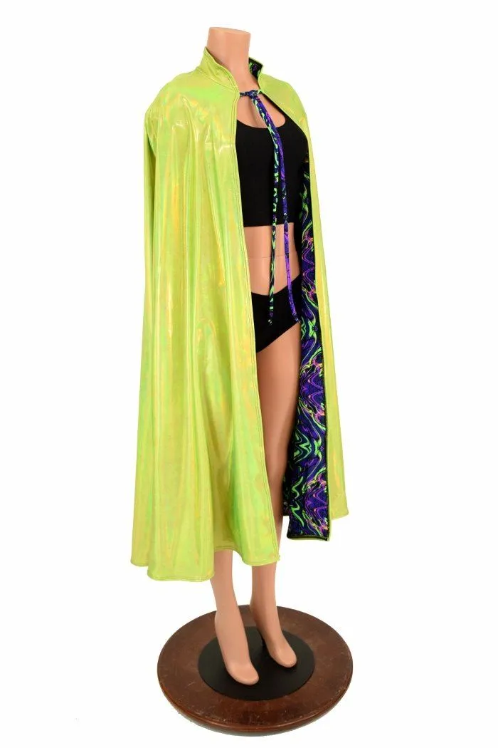 Lime & Neon Melt Reversible Hoodless Cape