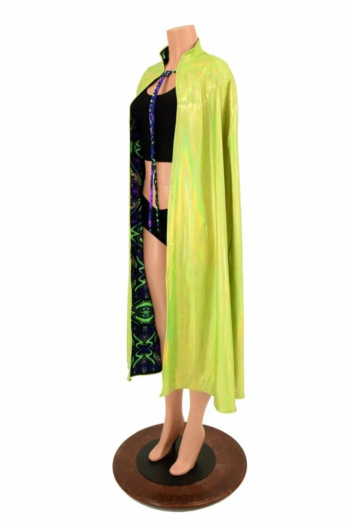 Lime & Neon Melt Reversible Hoodless Cape