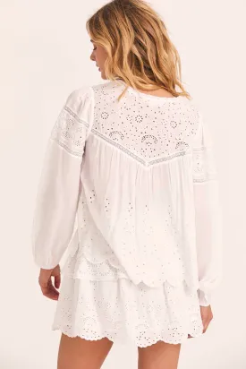 Love Shack Fancy - Badyn Blouse in Antique White