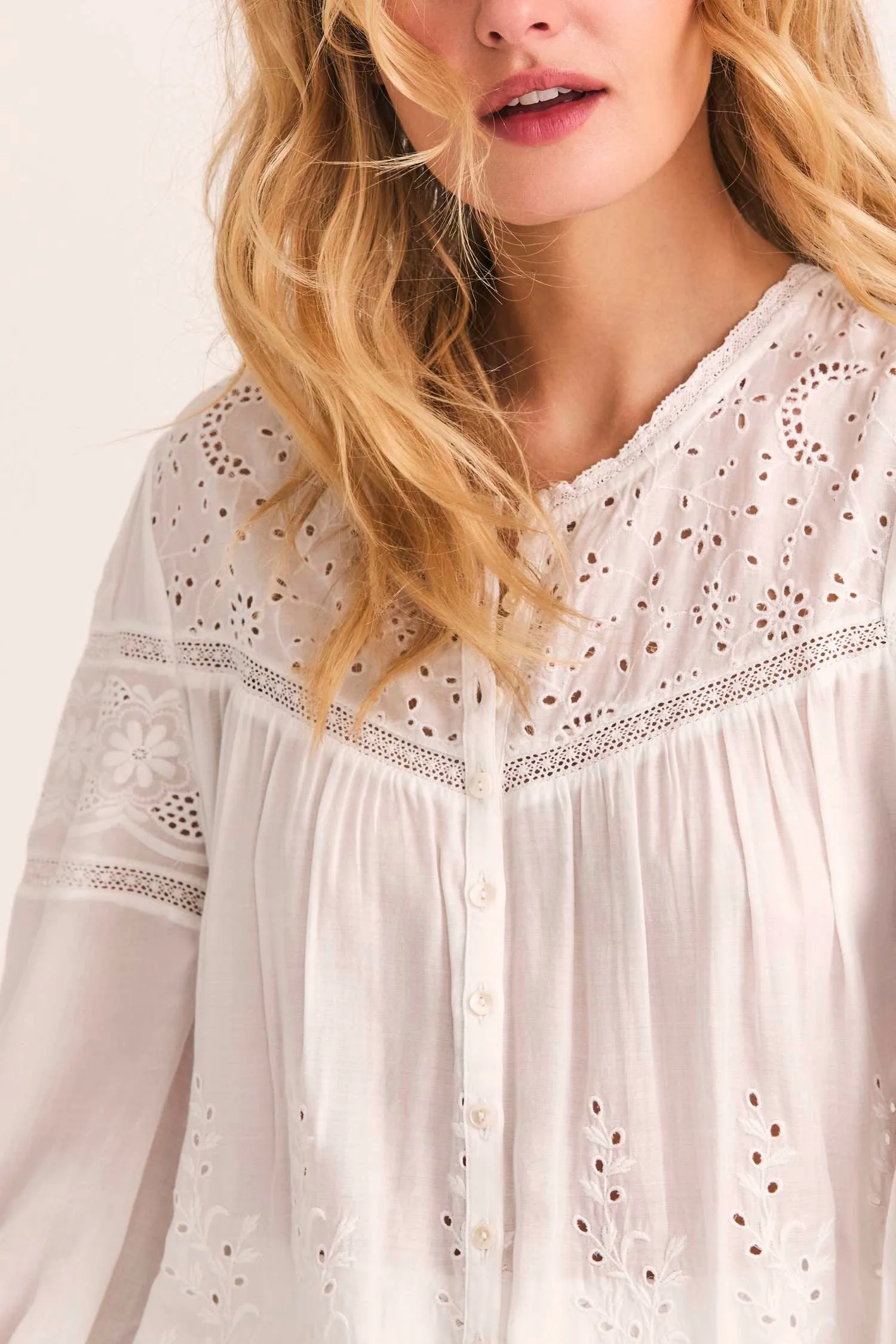 Love Shack Fancy - Badyn Blouse in Antique White