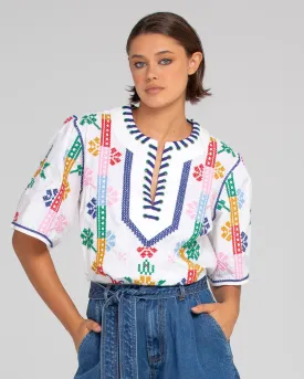 Luna Top - White Multi