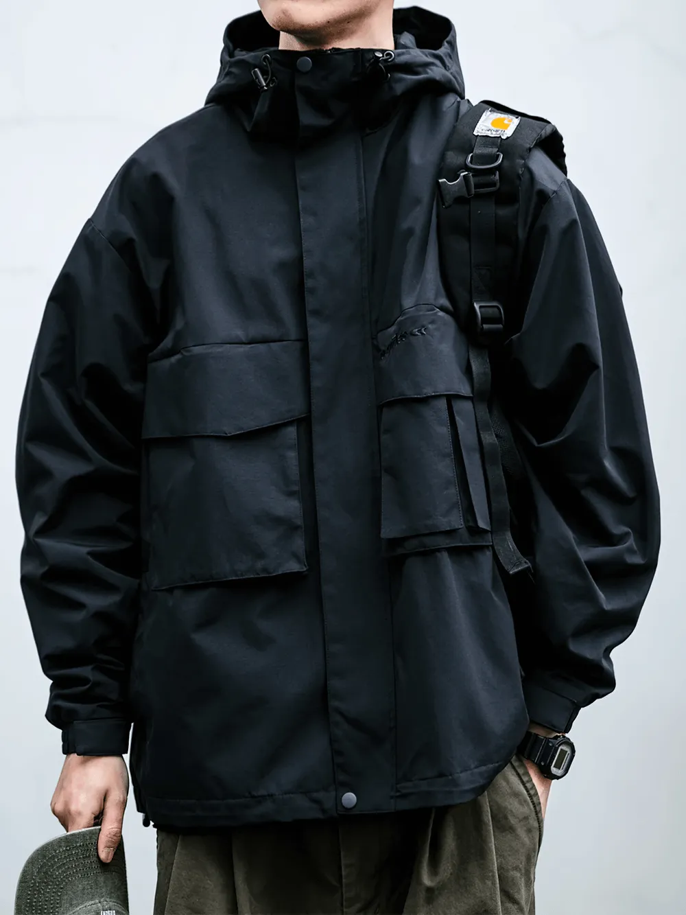 Male Outdoor Hooded Multi-Pocket Windproof Jacket - SF2268