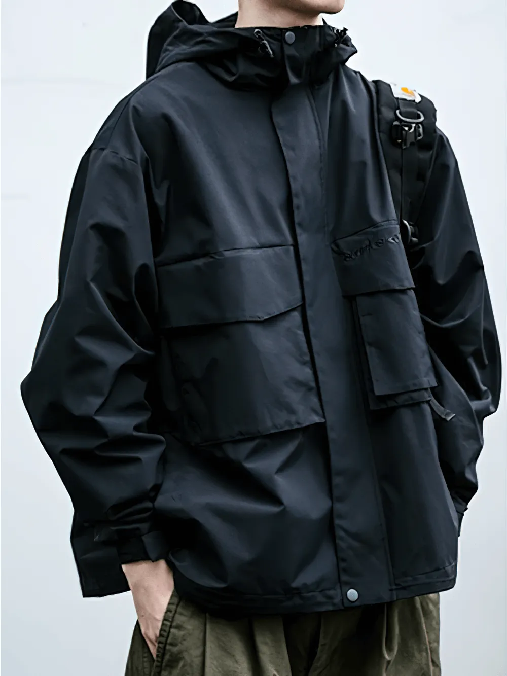 Male Outdoor Hooded Multi-Pocket Windproof Jacket - SF2268