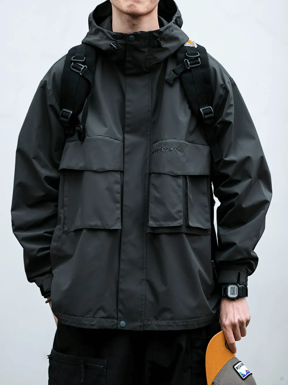 Male Outdoor Hooded Multi-Pocket Windproof Jacket - SF2268