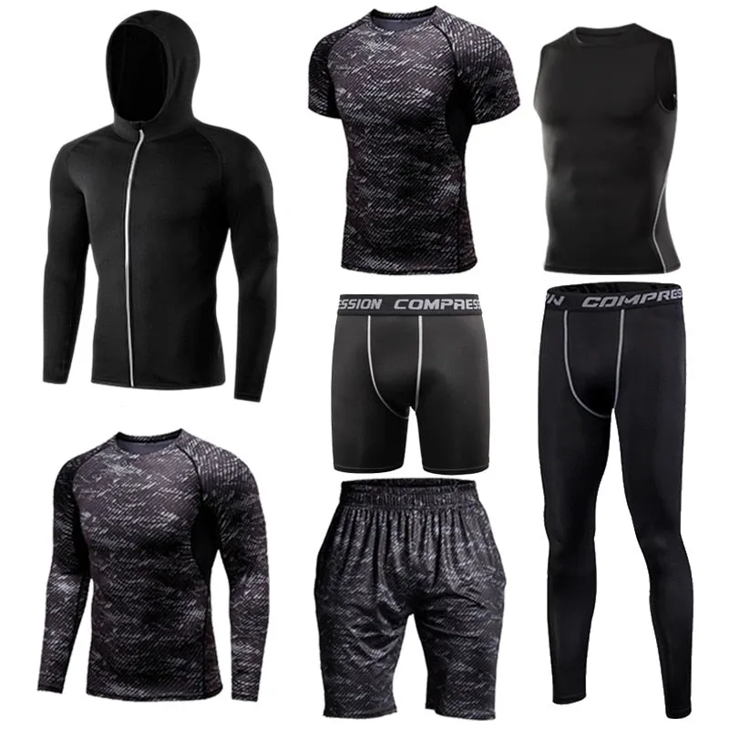 Men's Compression Sports Set Tracksuit Fitness Gym Clothes  For Jogging Suits Running Sportwear Training Exercise Workout Tights