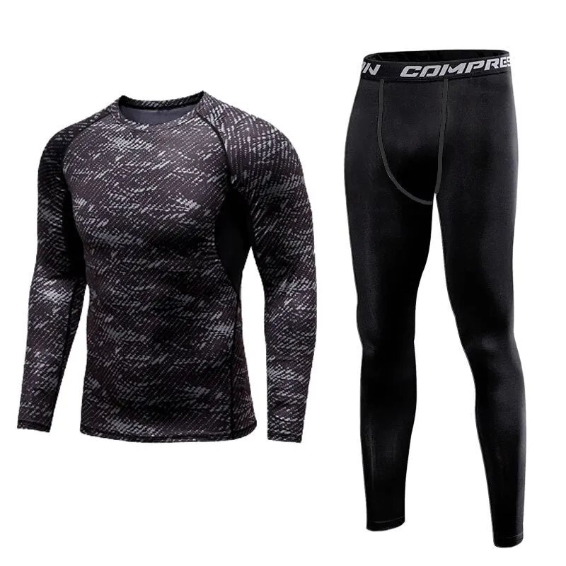 Men's Compression Sports Set Tracksuit Fitness Gym Clothes  For Jogging Suits Running Sportwear Training Exercise Workout Tights