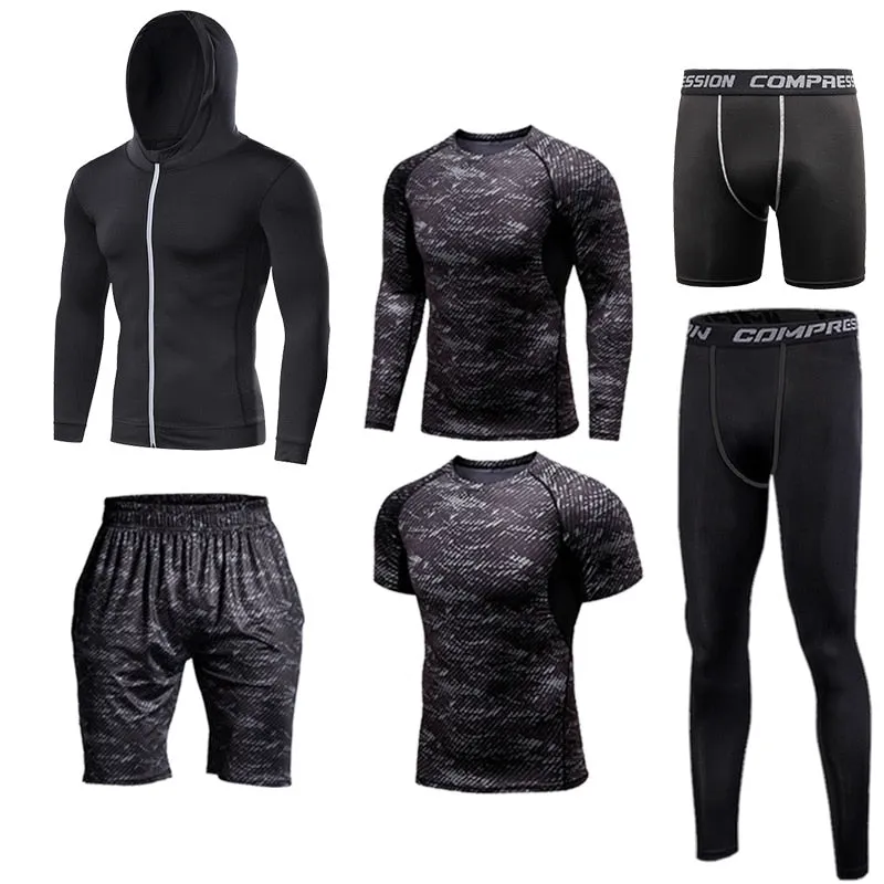 Men's Compression Sports Set Tracksuit Fitness Gym Clothes  For Jogging Suits Running Sportwear Training Exercise Workout Tights