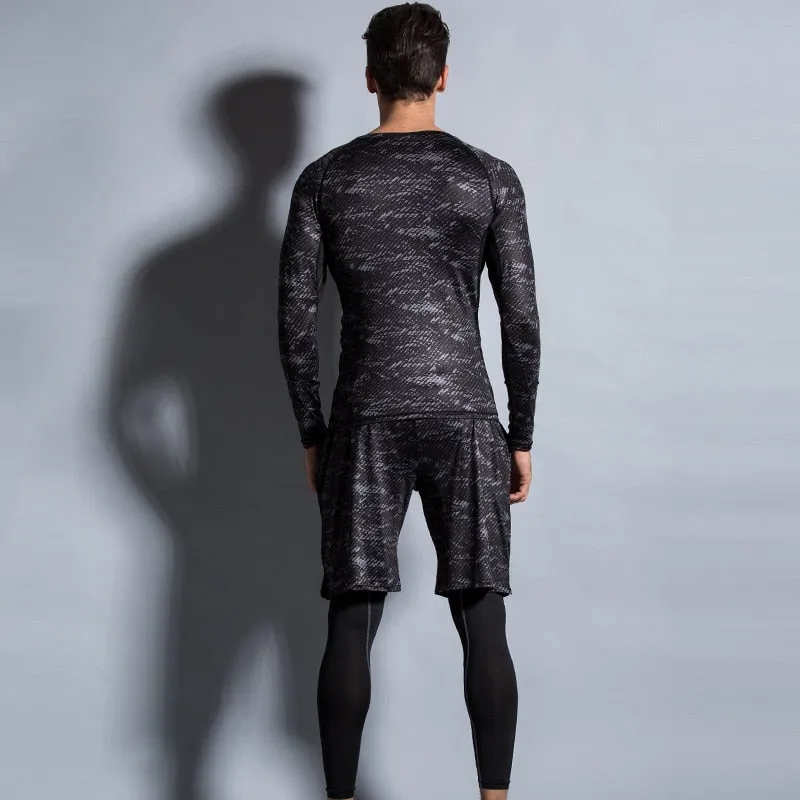 Men's Compression Sports Set Tracksuit Fitness Gym Clothes  For Jogging Suits Running Sportwear Training Exercise Workout Tights