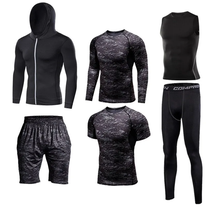 Men's Compression Sports Set Tracksuit Fitness Gym Clothes  For Jogging Suits Running Sportwear Training Exercise Workout Tights