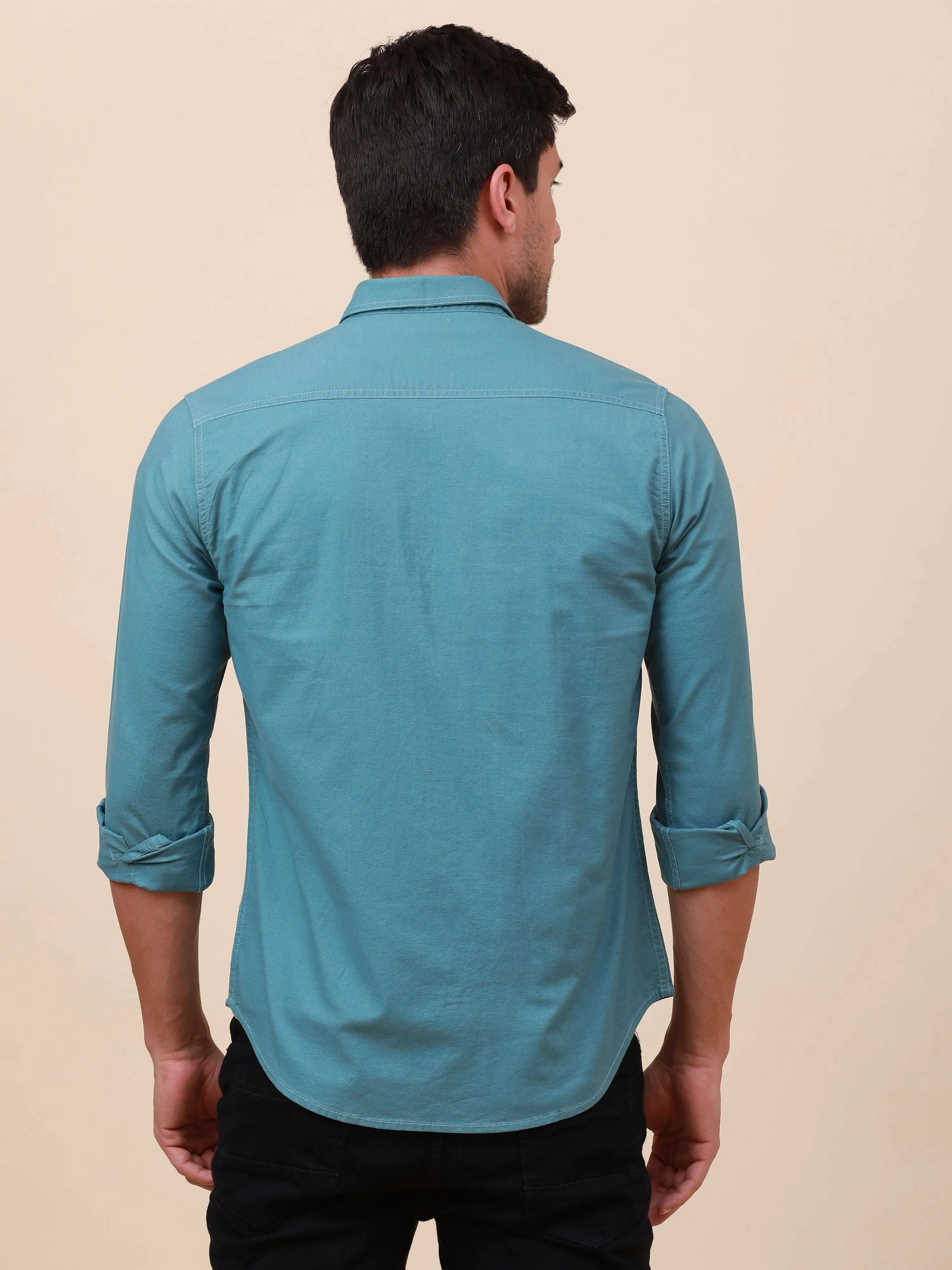 Midnight Grey Solid Double 
Pocket Shirt